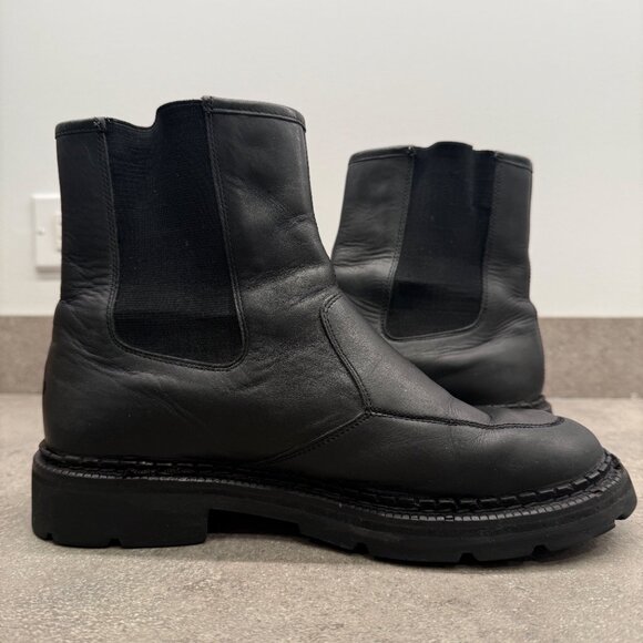 Cole Haan 8 Chelsea Black Leather Fall Boots Pull On Waterproof Rain Booties - Picture 1 of 16